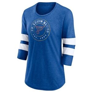 Fanatics Women's Heather Blue St Louis Blues Vintage Hockey T Shirt Size L
